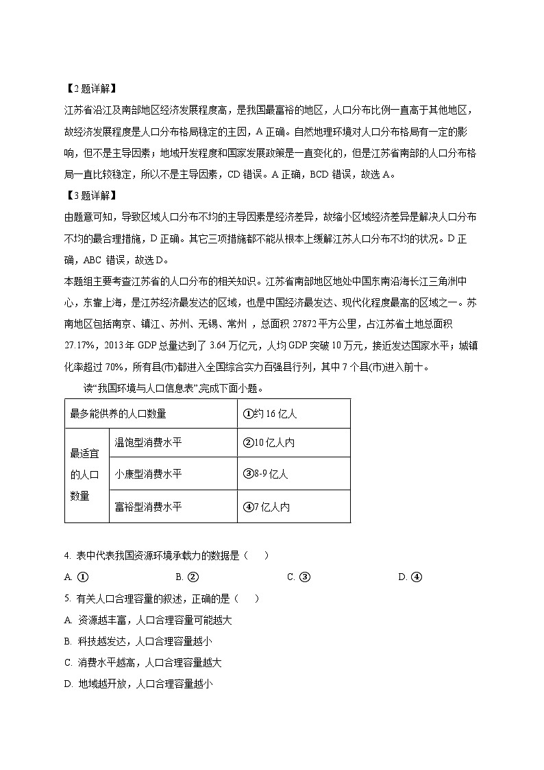 2024-2025学年湖南省宁远县高一下册2月月考地理检测试题（附解析）第2页