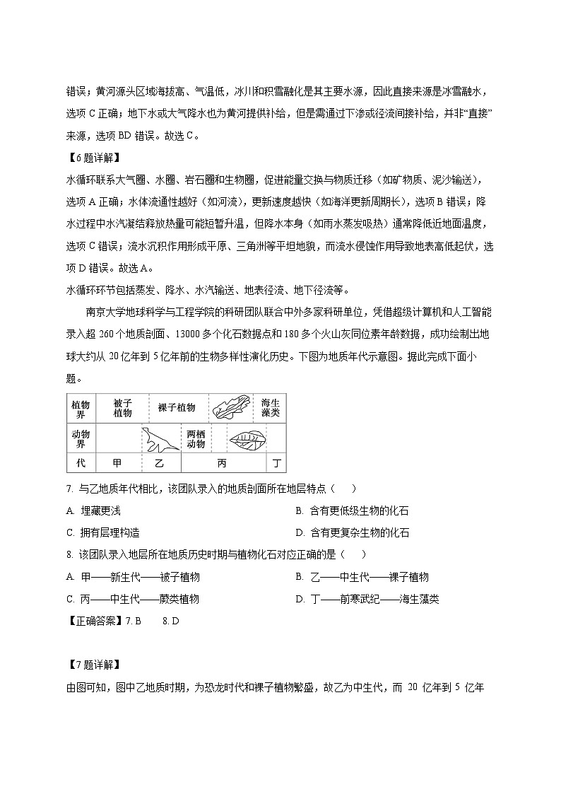 2024-2025学年湖南省湘潭市高一下册3月月考地理检测试题（附解析）第3页