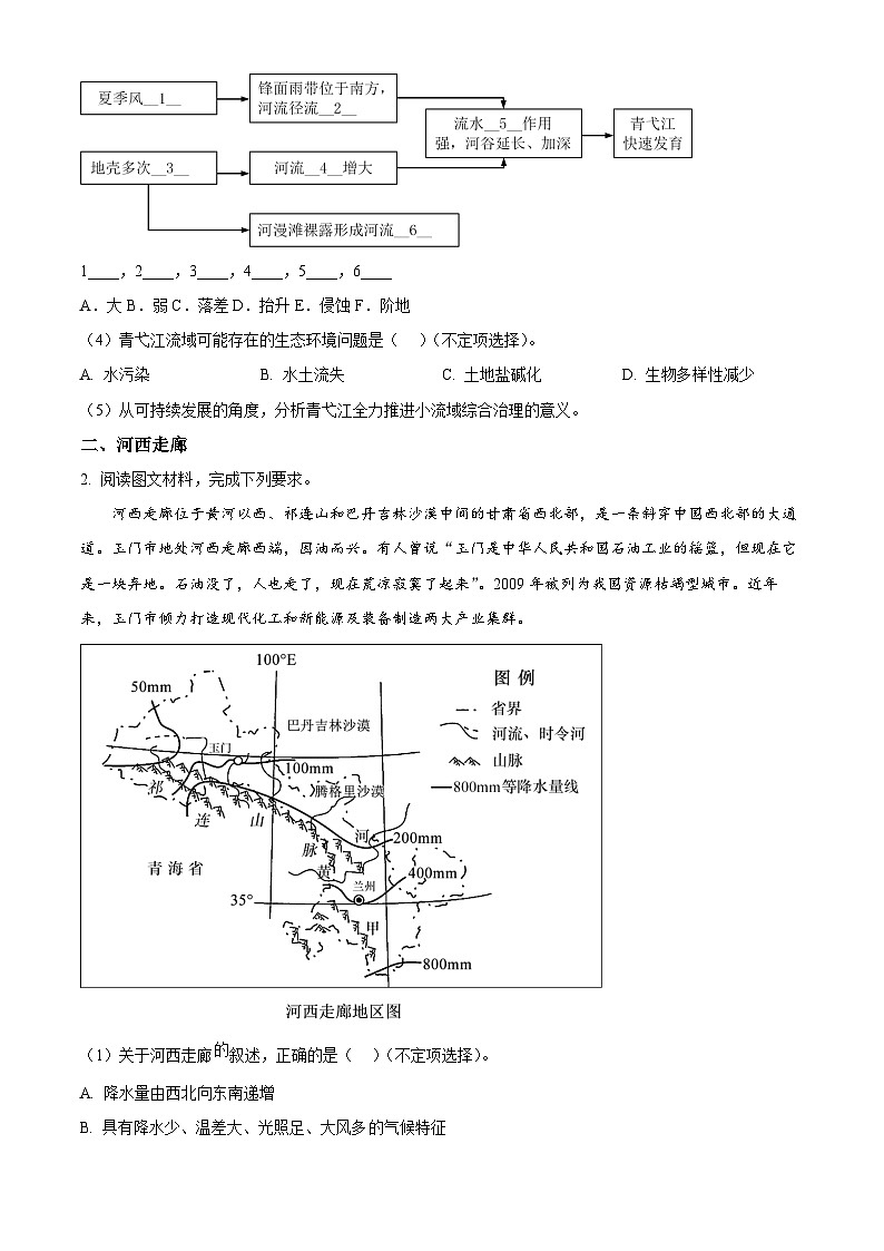 上海市崇明区2025届高三第二次模拟考试地理第2页