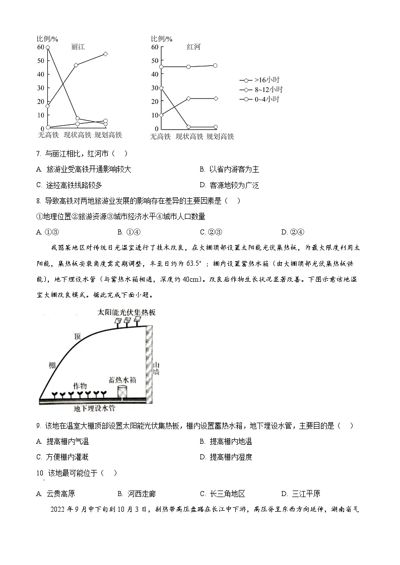 2025届广东省普通高中学业水平选择性考试模拟测试（一）地理试题 （原卷版）第3页