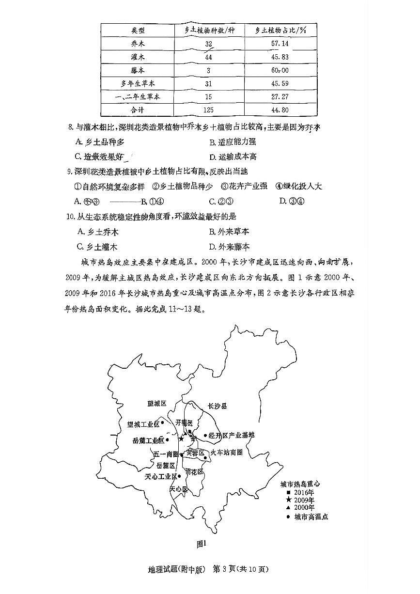 2024届湖南师范大学附属中学高三上学期月考卷（一）-地理试题（含答案）第3页