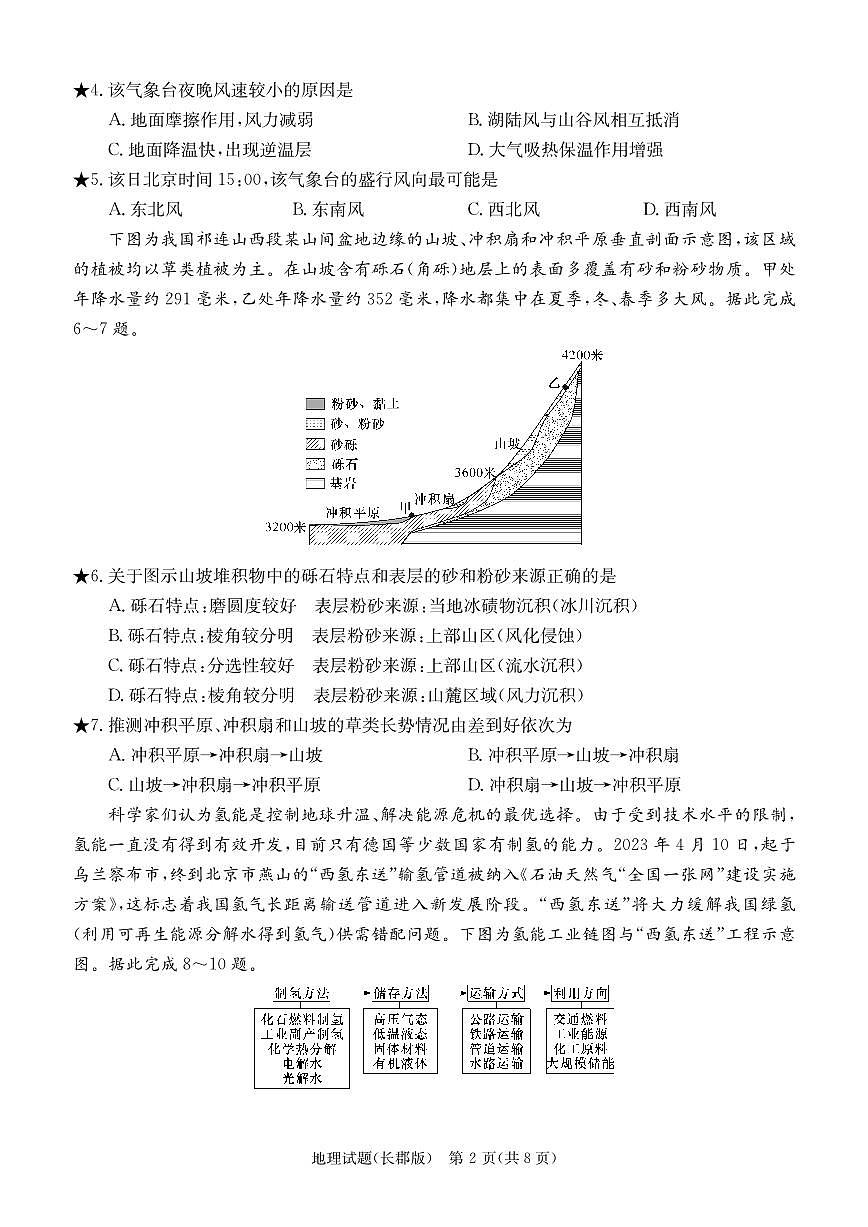 2024届湖南省长沙市长郡中学高三下学期月考六(2月)-地理试题（含答案）第2页