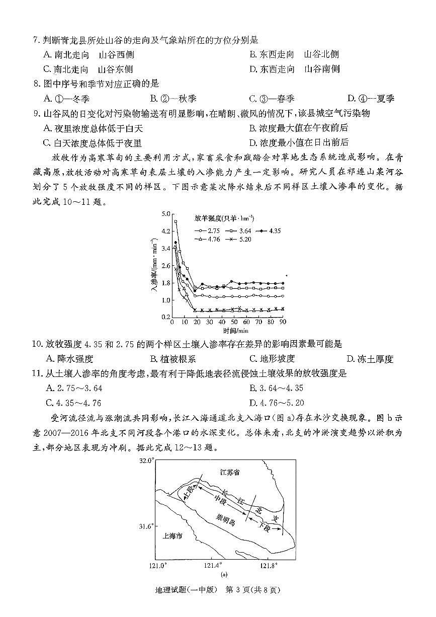 2024届湖南省长沙一中高三下学期月考（八）-地理试卷（含答案）第3页