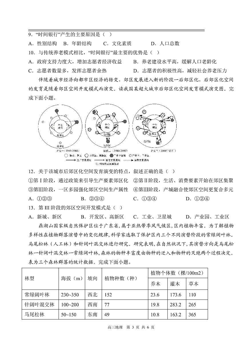 2024届江西省宜春市丰城市第九中学高三上学期12月月考-地理试题（含答案）第3页