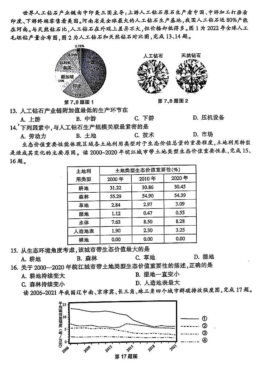 2024届浙江省金华十校高三模拟考-地理试卷（含答案）第3页