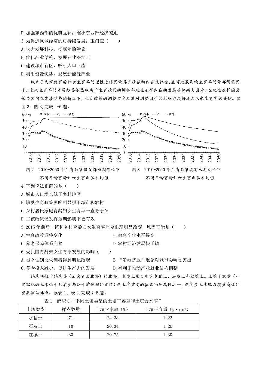 湖南省邵阳市2024届高三下学期二模-地理试卷（含答案）第2页