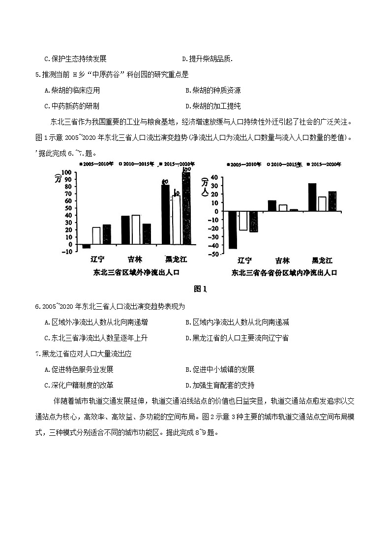 东北三省四市教研联合体2025届高三高考模拟考试（一）地理试题（含答案）第2页