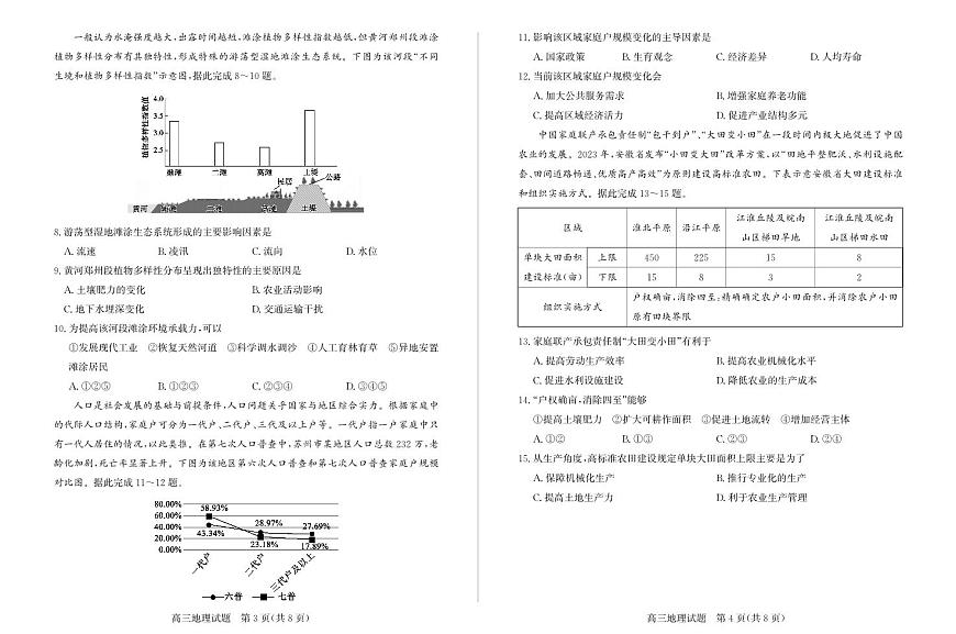 山东省滨州市2024-2025学年高三上学期1月期末考试地理试卷（含答案）第2页