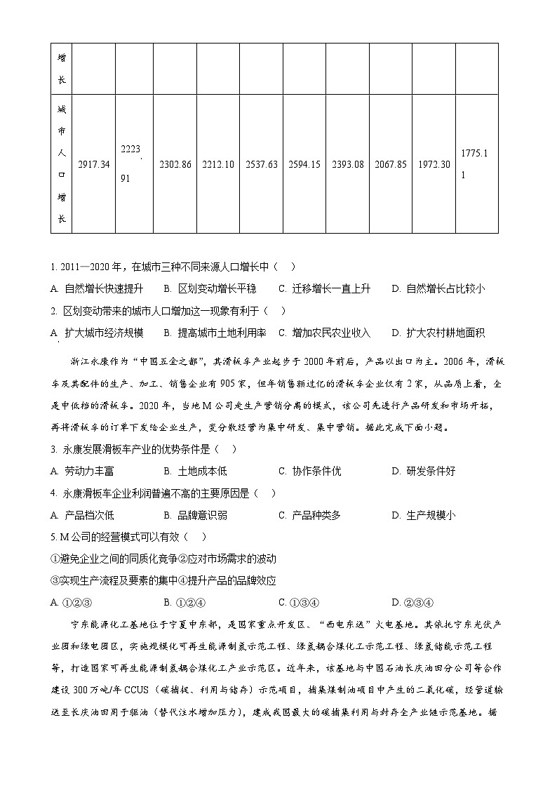 2025届甘肃省靖远县第一中学高三模拟预测地理试题（原卷版+解析版）第2页