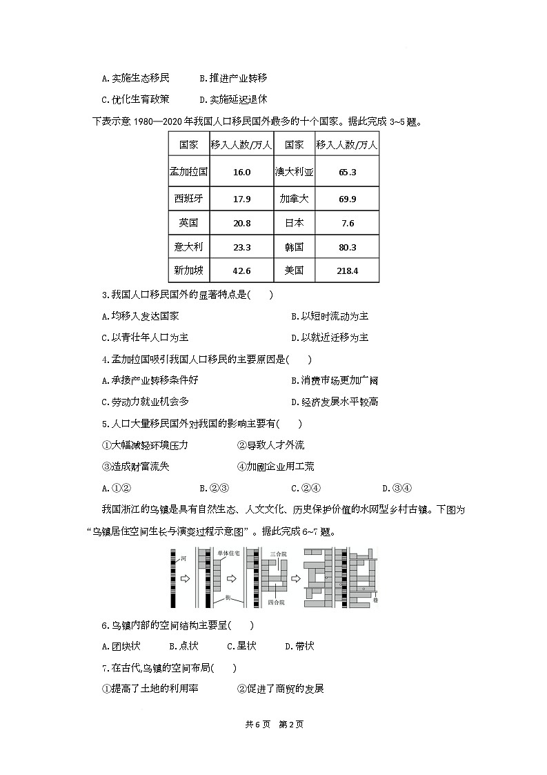高一地理试题第2页