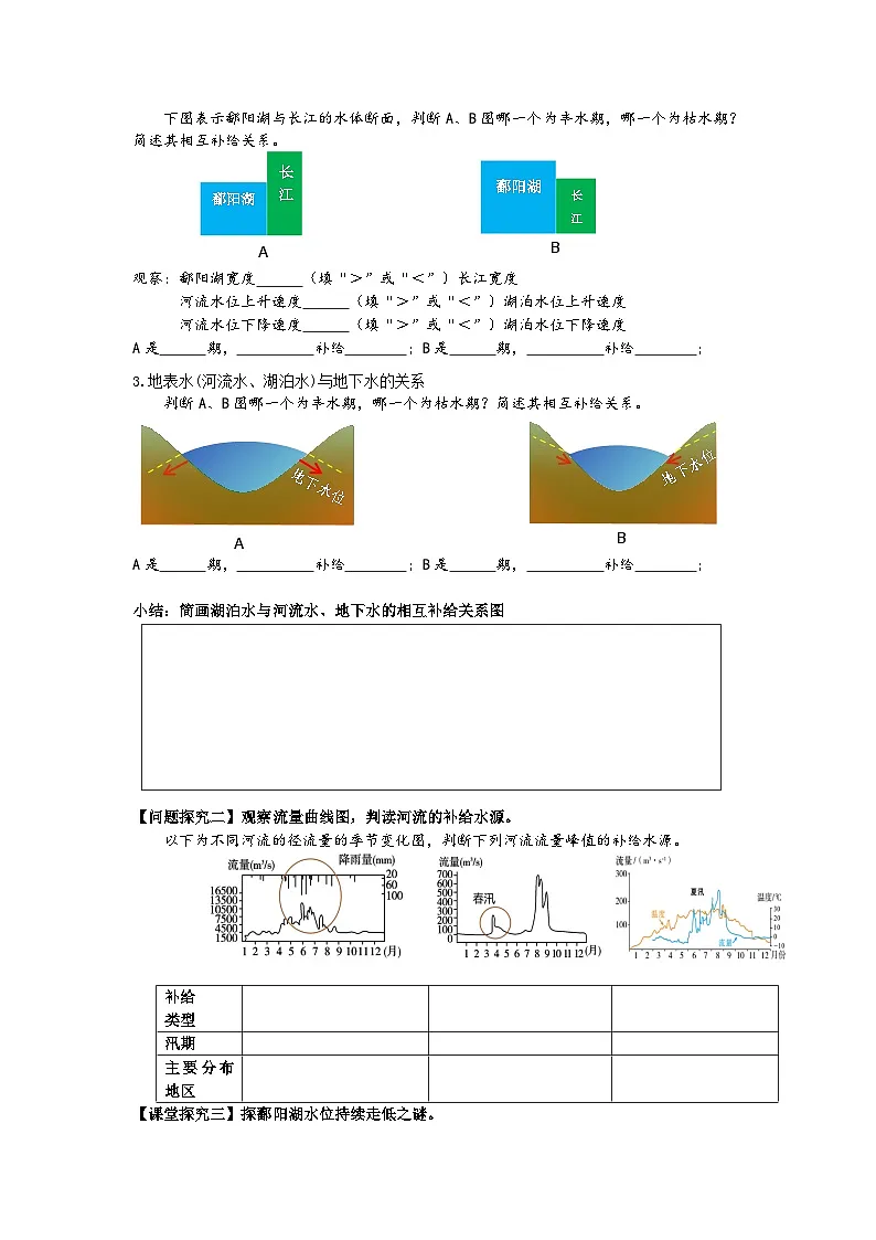 高中地理人教版2025选择性必修一陆地水体及其相互关系学案-南一张杨 学案第2页