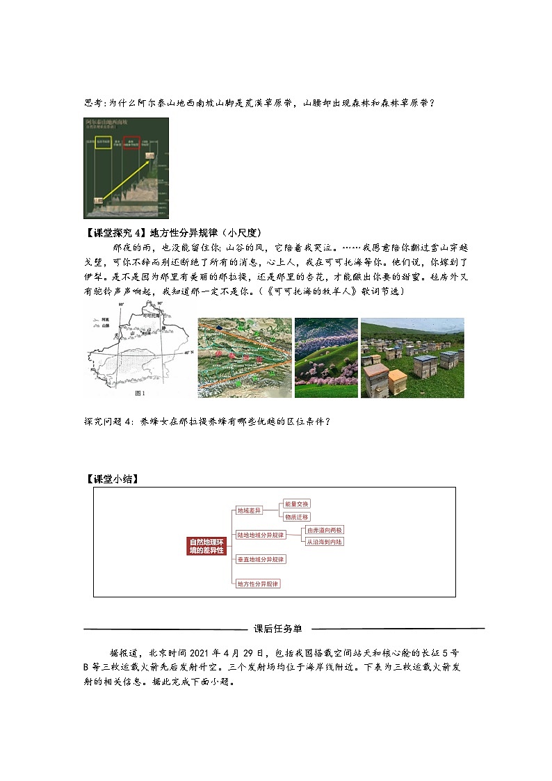 高中地理人教版2025选择性必修一自然环境的地域差异性 学案第3页