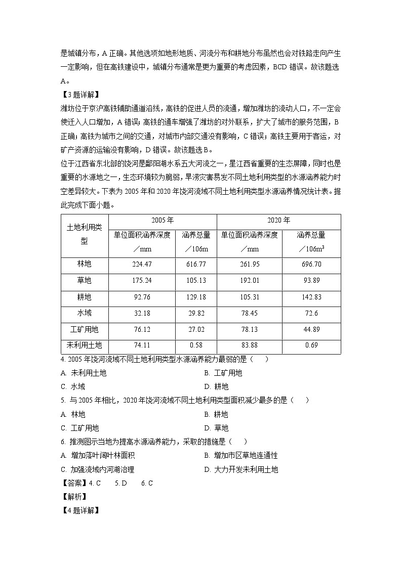 2025届陕西省宝鸡市高三二模考试地理试题（解析版）第2页
