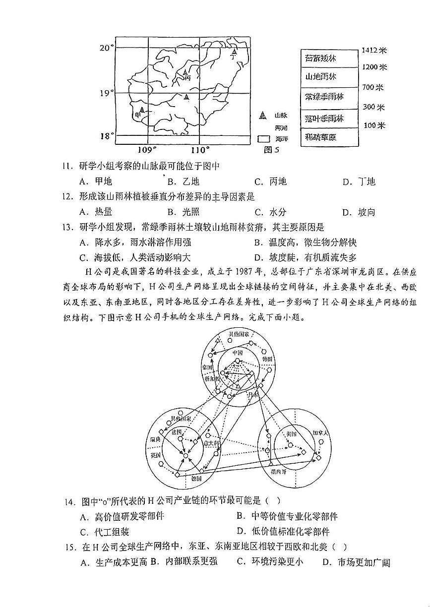 2025届江苏省射阳中学高考模拟预测地理试题第3页