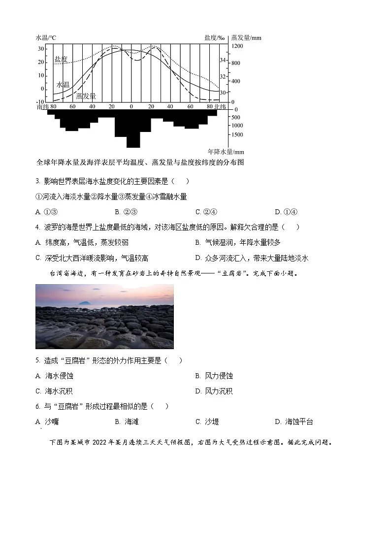 湖南省长沙市平高教育集团六校2023-2024学年高一上学期期末 地理试卷（含答案）第2页