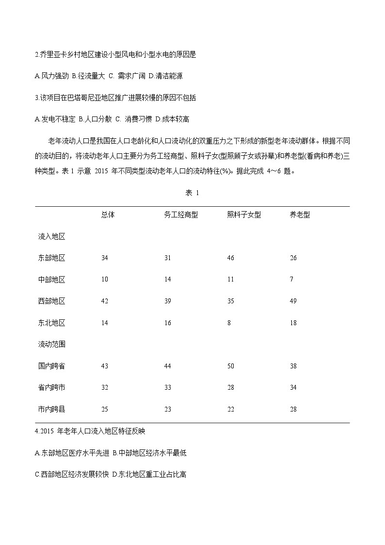 江西省2025届高三下学期四月适应性联考（三模）地理试卷（含答案）第2页