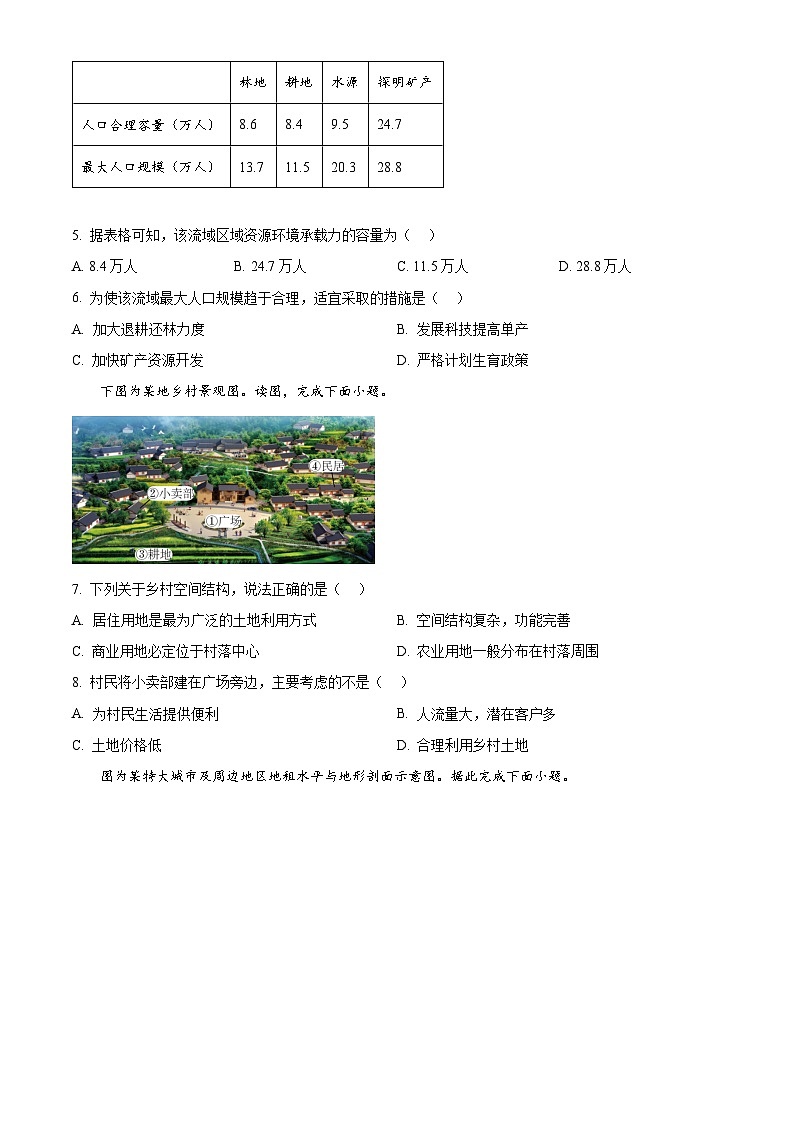 江苏省南京市六校联合体2024-2025学年高一下学期3月调研测试地理试卷  Word版无答案第2页