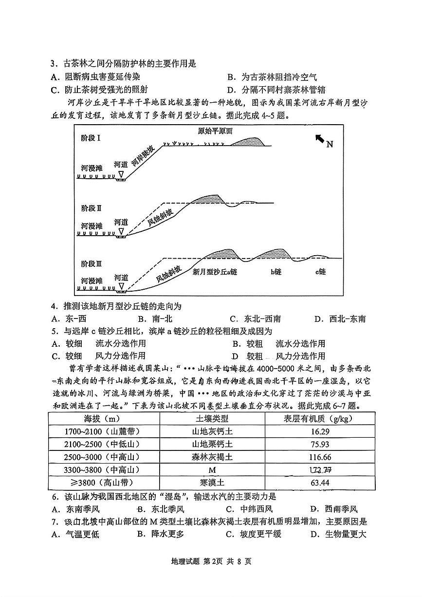 地理丨泰山教育联盟山东省2025届高三下学期4月第二次模拟地理试卷及答案第2页