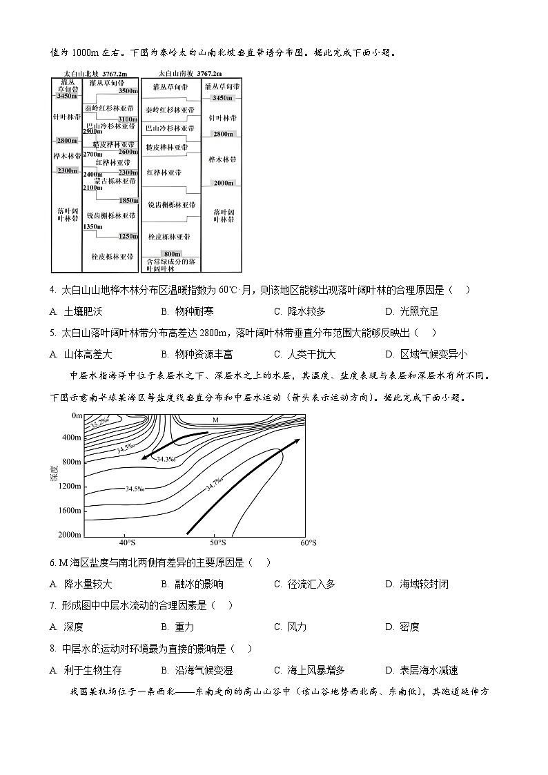 2025届甘肃省靖远县第一中学高考模（高考模拟）拟预测地理试题（原卷版+解析版）第2页