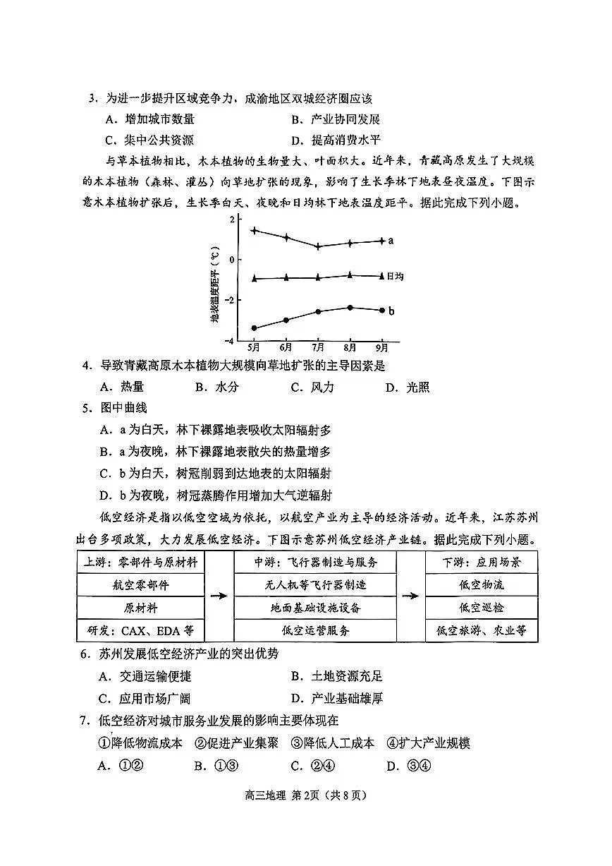 山东省日照市2025届高三校际联合高考模拟第二次模拟-地理试题+答案第2页