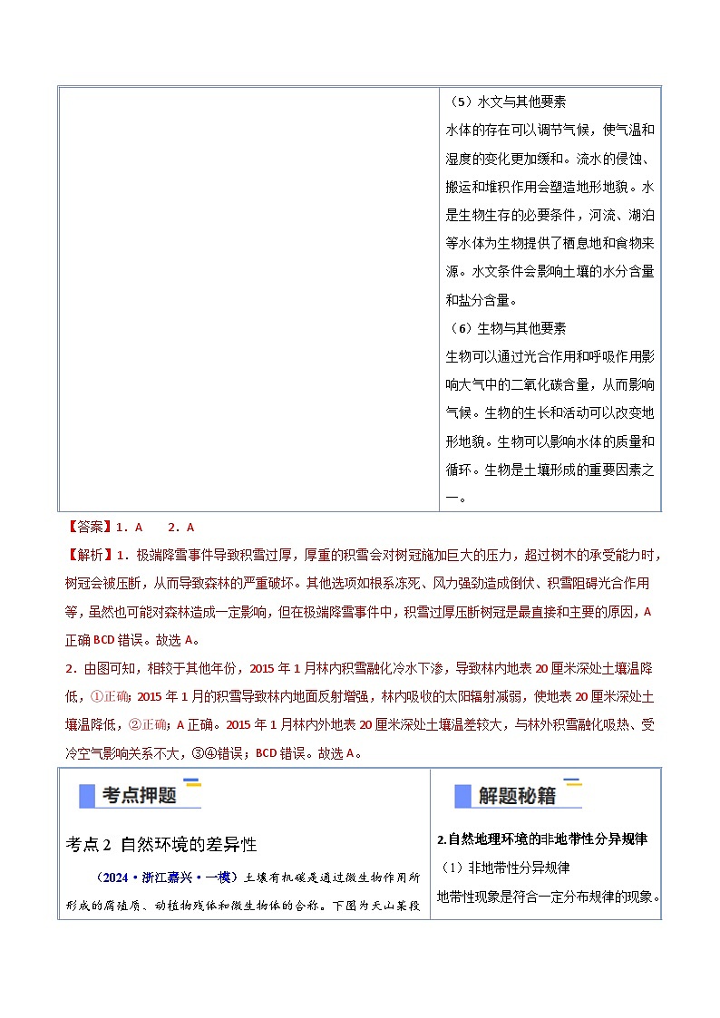备战2025年高考地理抢押秘籍（浙江专用）猜押05自然环境的整体性和差异性（教师版）第3页