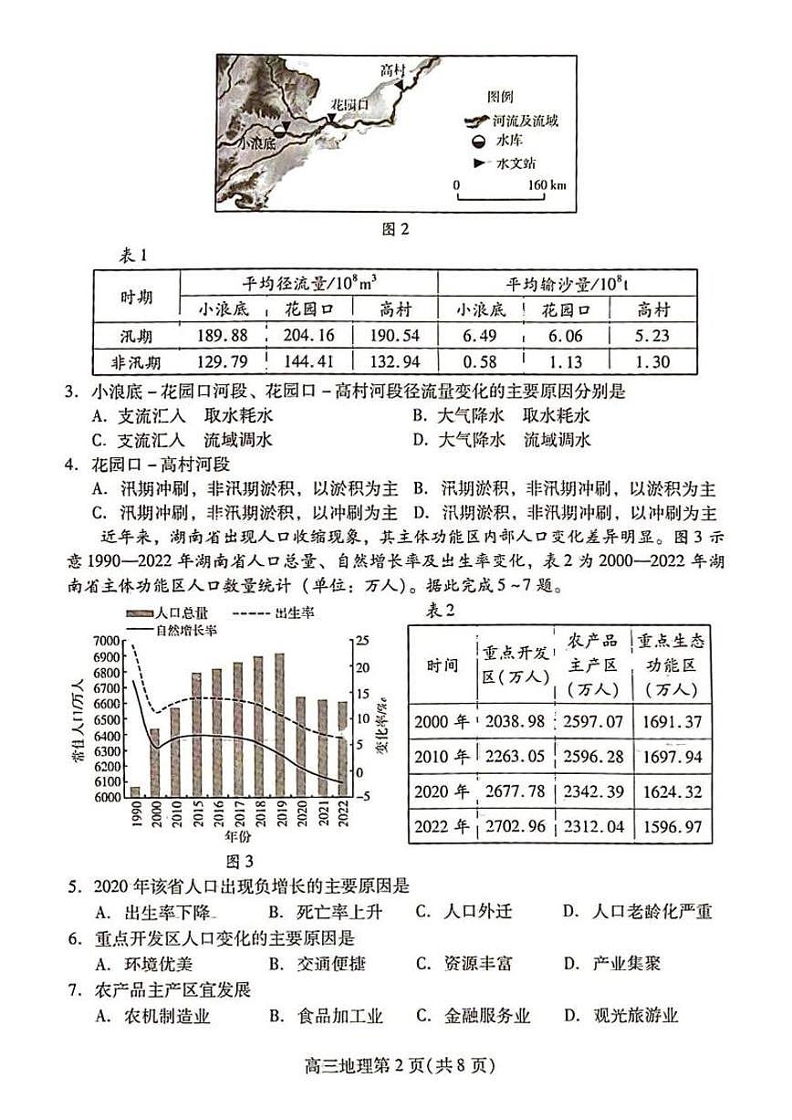 2025届山东省潍坊市高三二模考试 地理试题及答案第2页