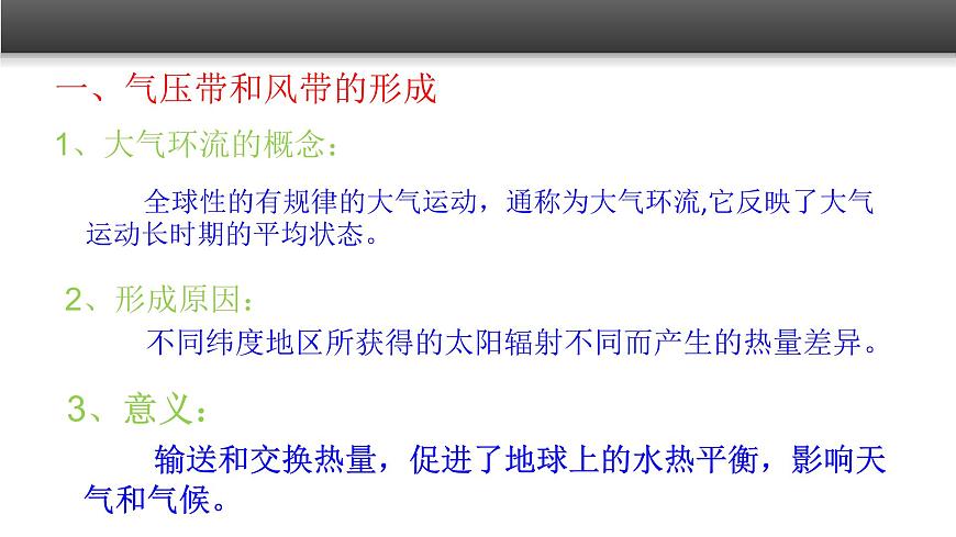 人教版 (新课标)高中地理必修1 2-2《气压带和风带》课件（第1课时）第2页