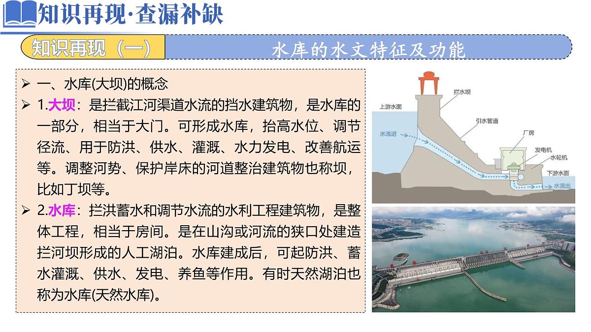 高中地理高考二轮专题复习课件：水库的水文特征及功能第1页