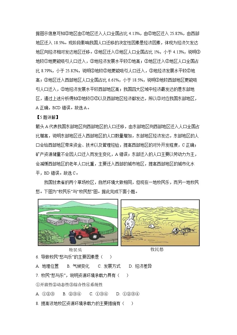 江苏省连云港市东海县2023-2024学年高一下学期期中地理试卷（解析版）第3页