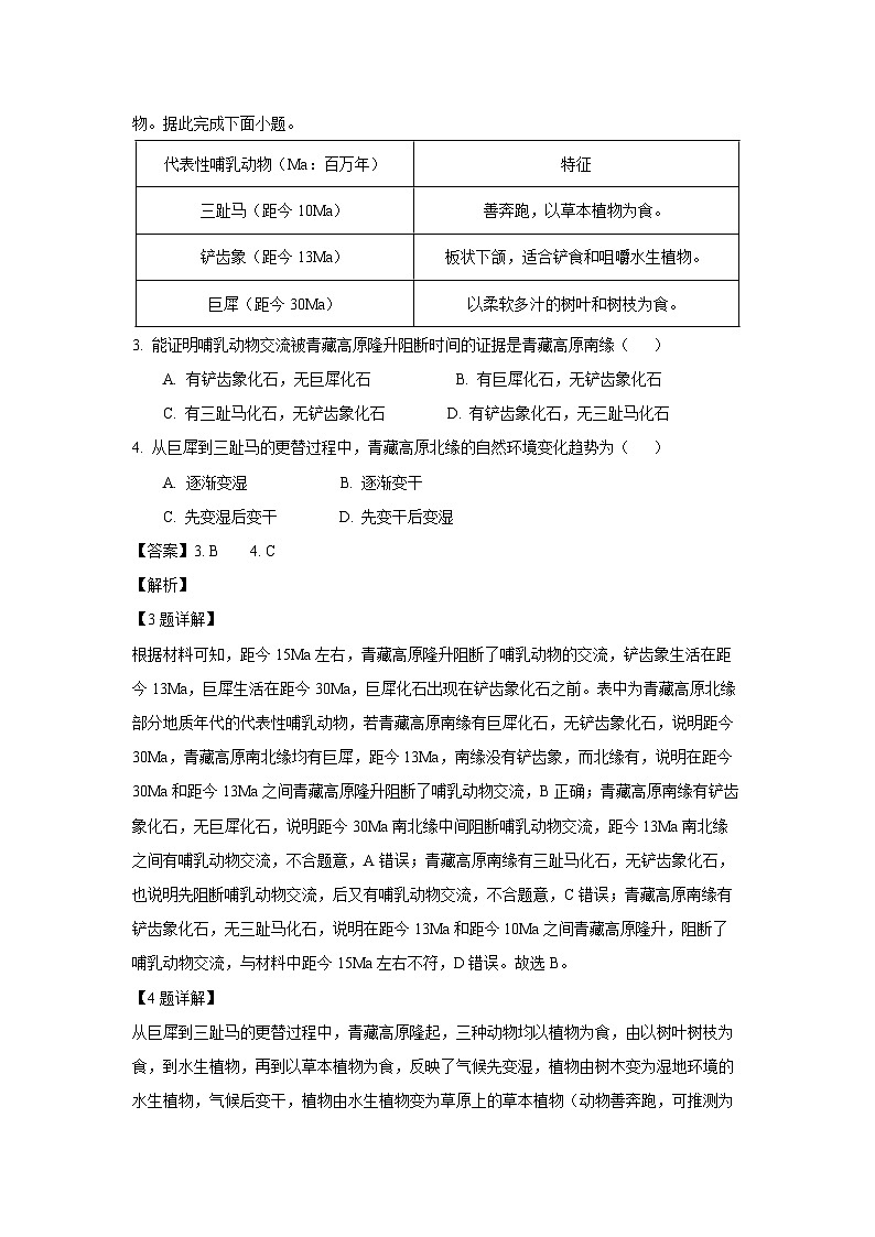 山东省滨州市2024-2025学年高一上学期1月期末地理试卷（解析版）第2页