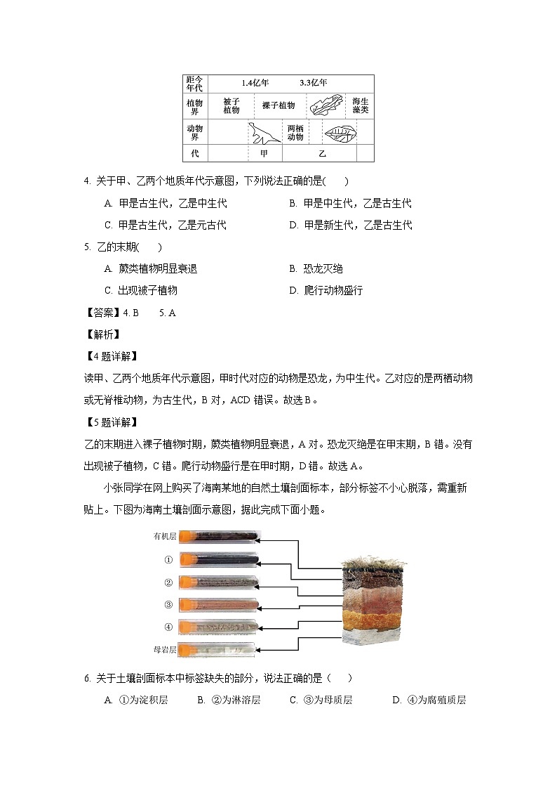 山东省枣庄市市中区2024-2025学年高一上学期期末地理试卷（解析版）第3页
