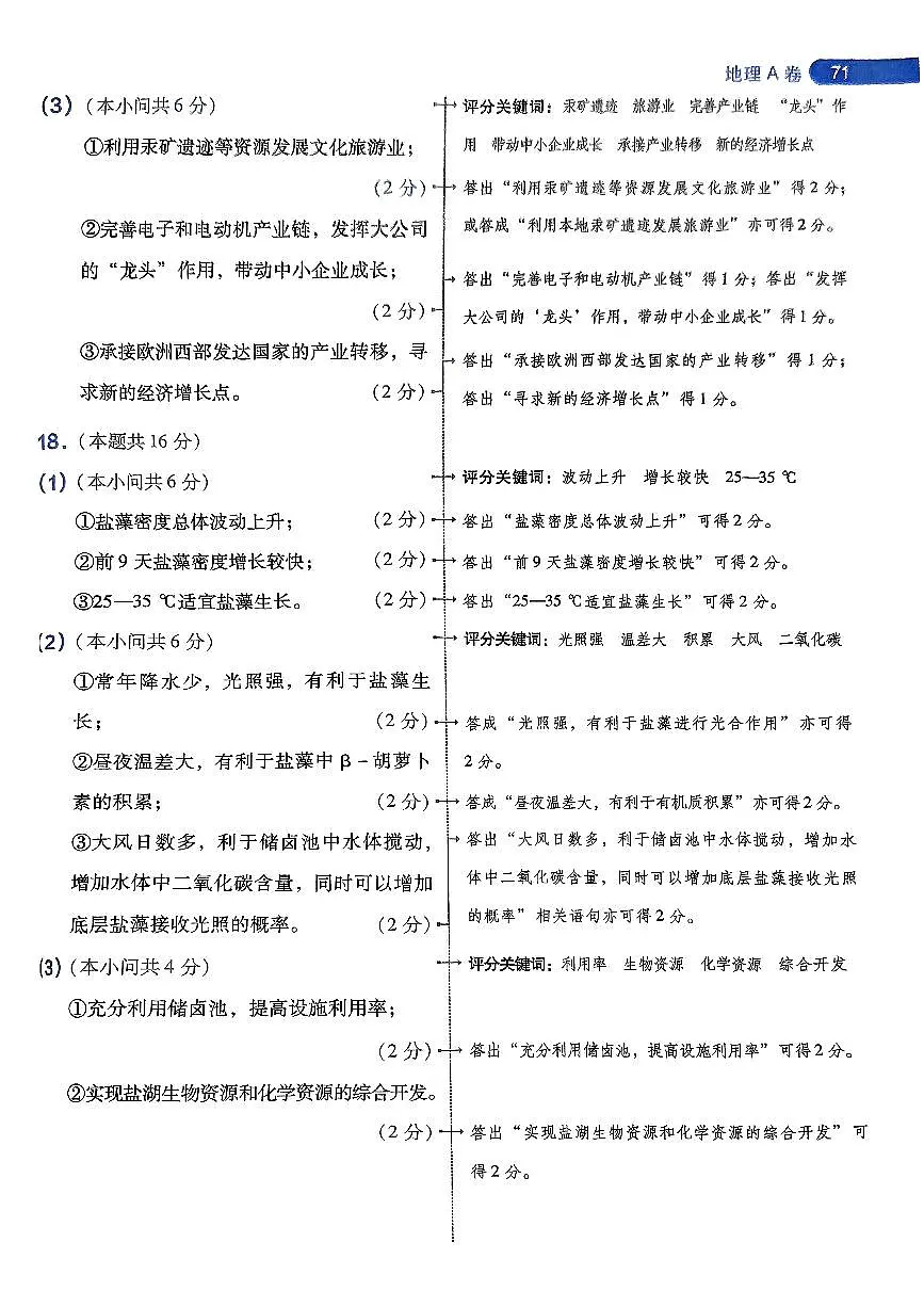 地理AB卷答案-评分标准-13519010366f第2页