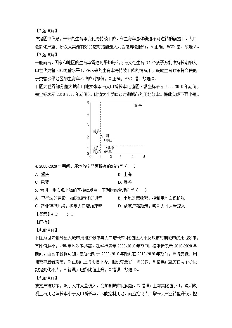 2024届重庆市主城区（九龙坡区）高三学业质量调研抽测（第三次）地理试卷（解析版）第2页