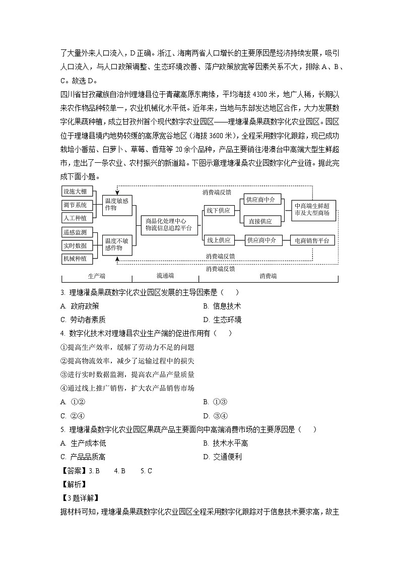 2024届山东省聊城市高考二模地理试卷（解析版）第2页