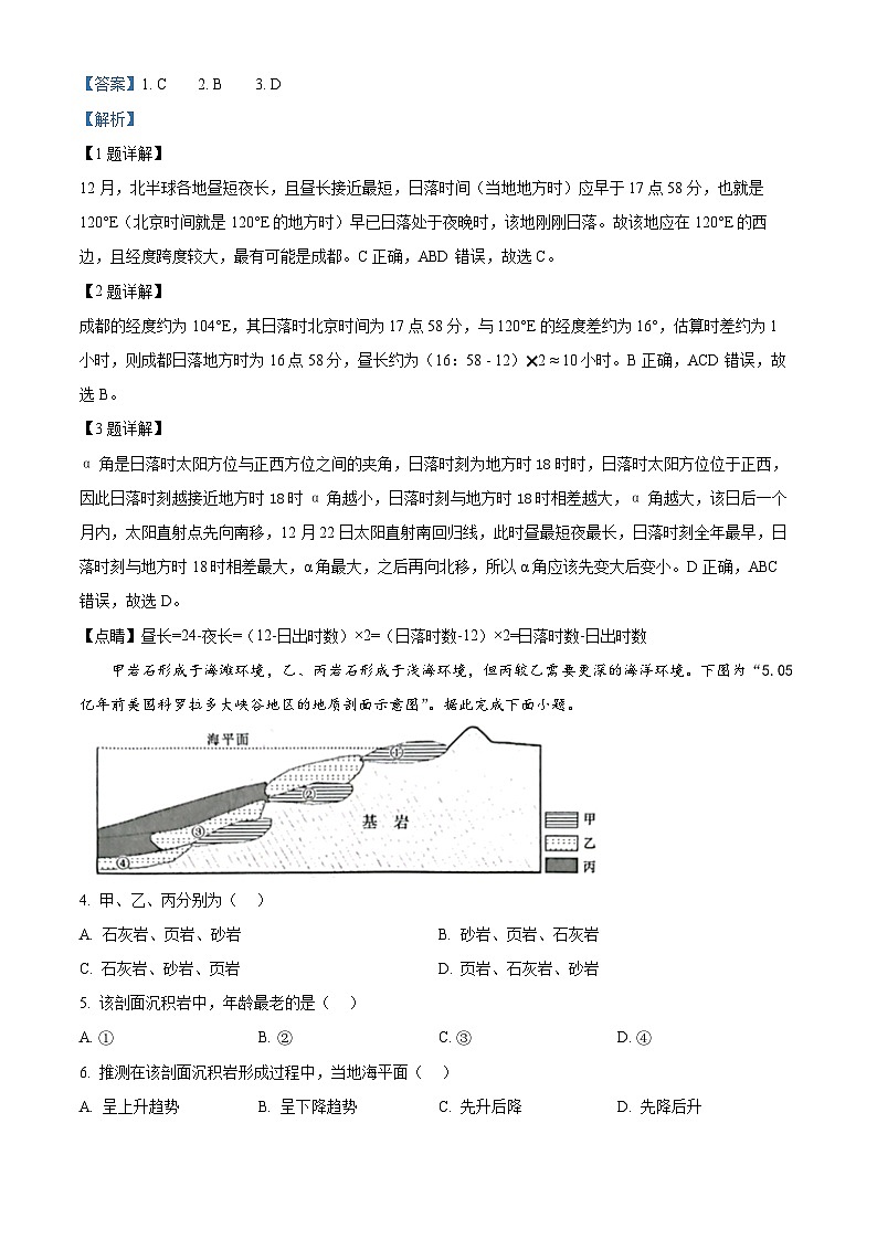 江苏省南通等六市2024届高三上学期第一次调研测试（一模）地理试题 含解析第2页