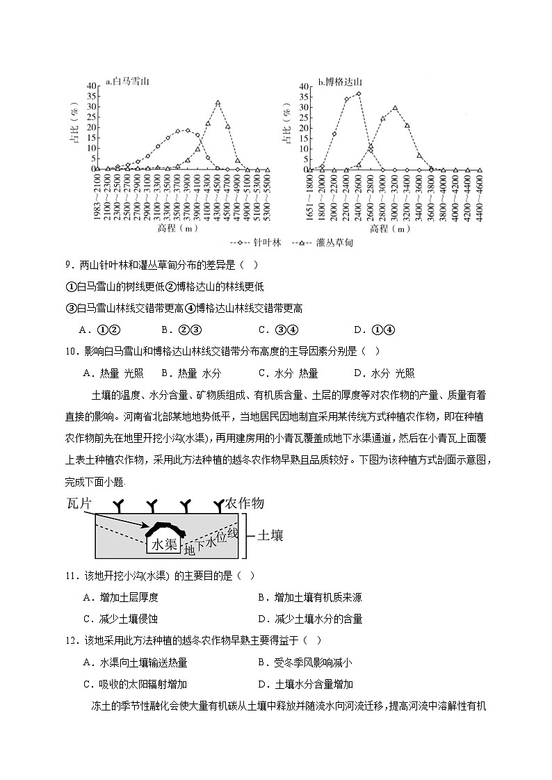 山东省泰安市2024-2025学年高三下学期期中考试地理检测试题（附答案）第3页