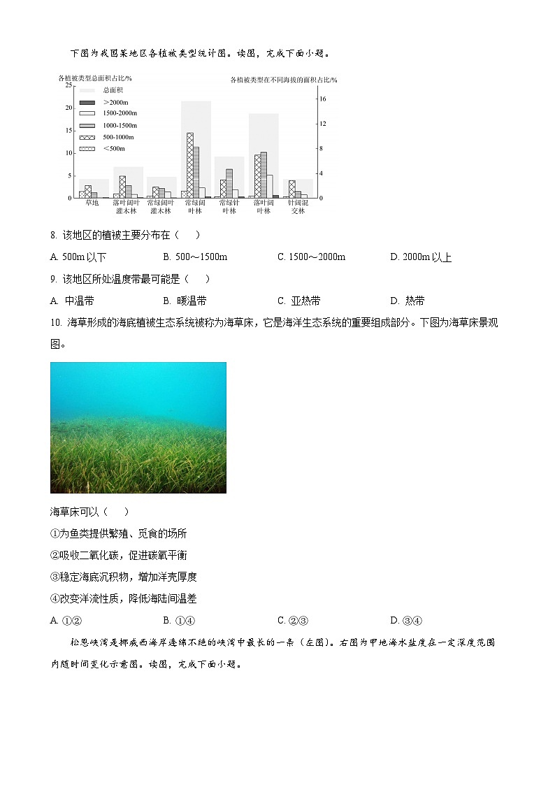 北京市丰台区2024-2025学年高三下学期3月一模地理试题（原卷版+解析版）第3页