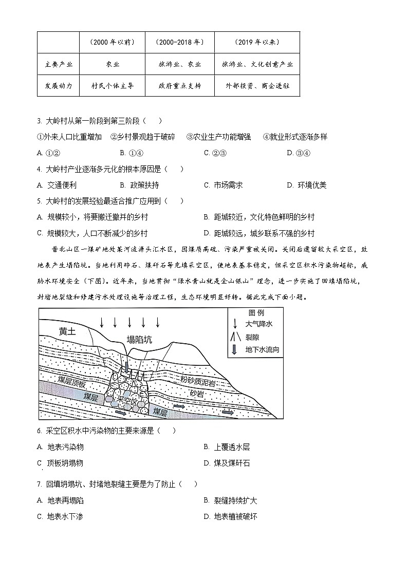 广东省东莞市常平中学2024-2025学年高二下学期3月教学质量阶段性自查地理试题（原卷版+解析版）第2页