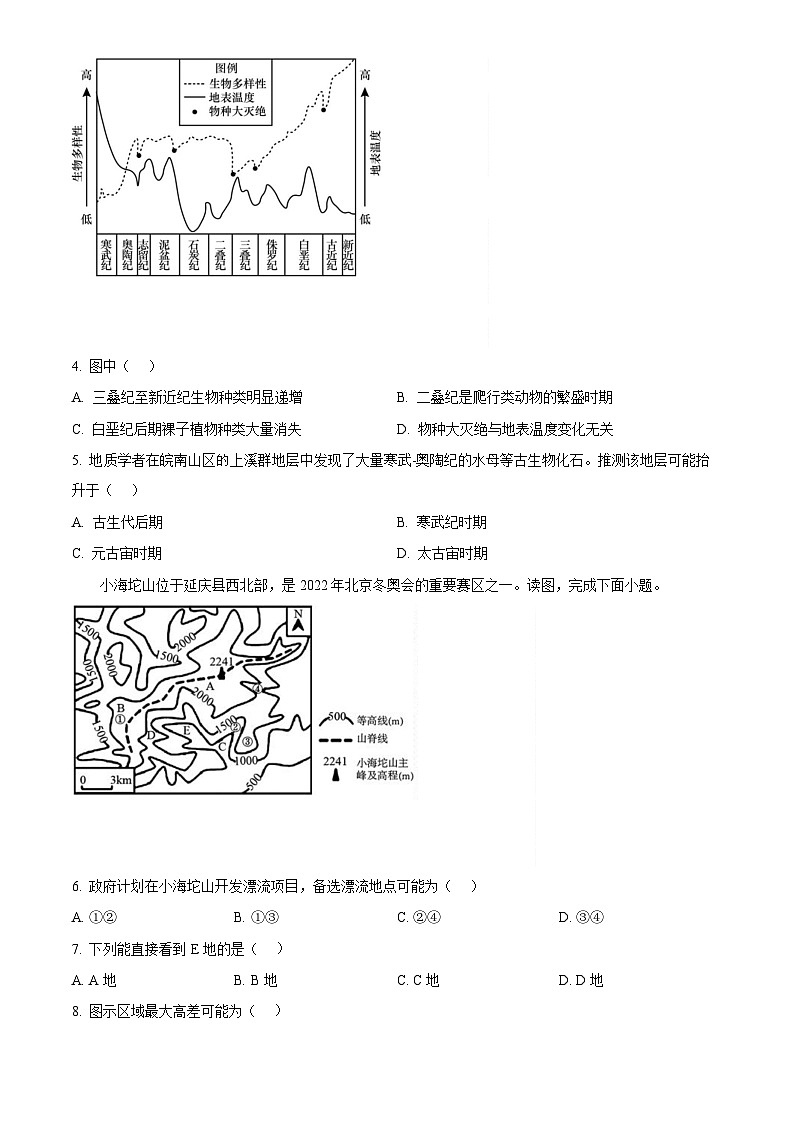 2025届重庆市第八中学高三上学期入学适应性训练-地理（含答案）第2页