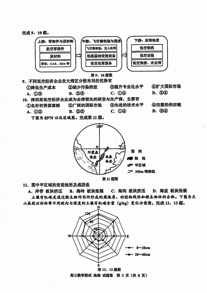 浙江省嘉兴市2025届高三12月第一次模拟考-地理试题（含答案）第3页