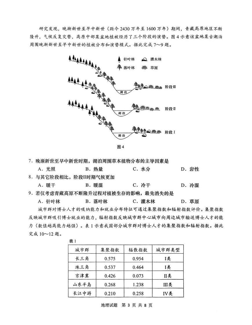 2025届山东省青岛市、淄博市高考第二次适应性检测地理试题（高考模拟）第3页