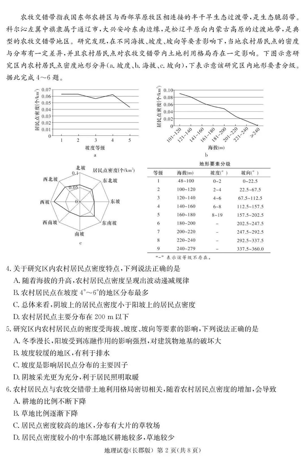 炎德·英才大联考长郡中学2025届模拟试卷（一）地理第2页