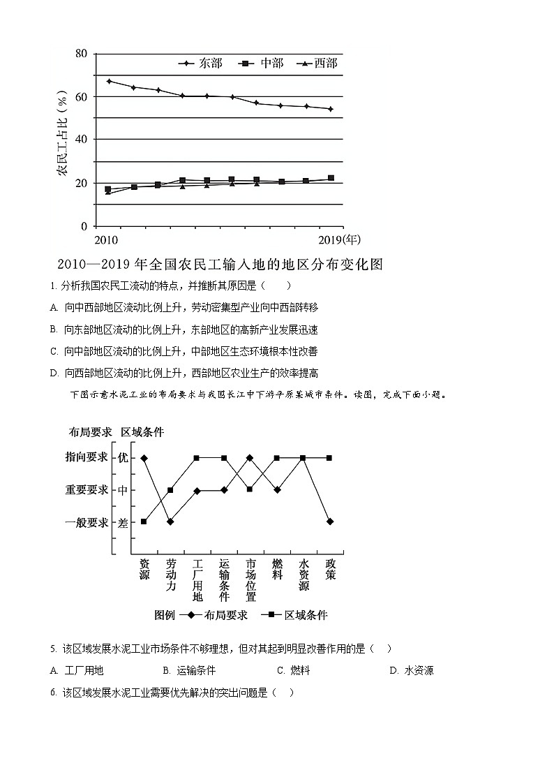 天津市求真高级中学2024-2025学年高一下学期4月期中地理试题（原卷版+解析版）第2页