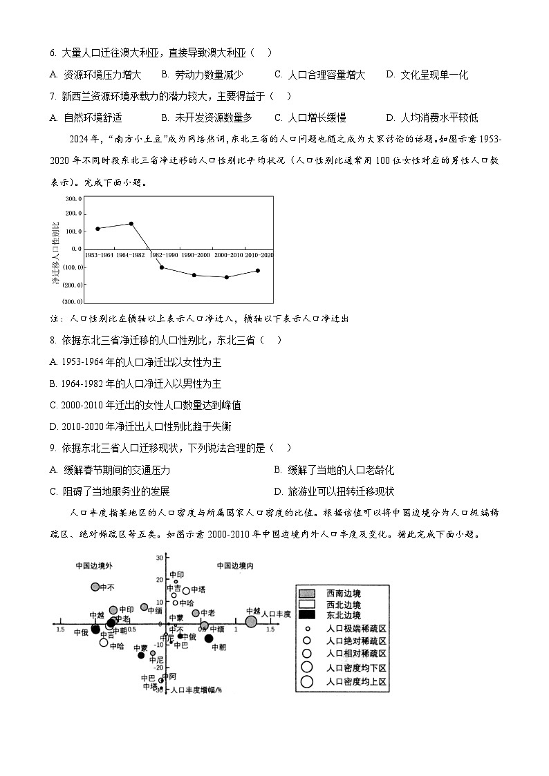 江苏高邮市2024-2025学年高一下学期期中调研试地理试题（原卷版+解析版）第3页