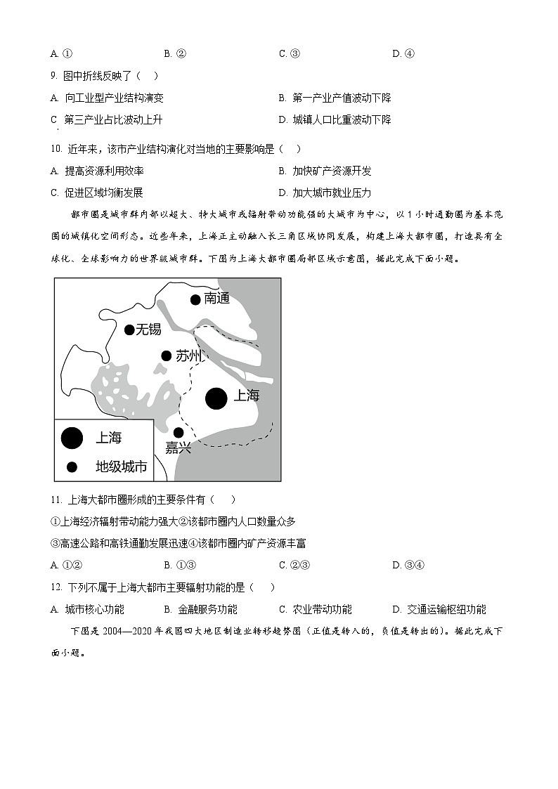 江苏省宿迁市沭阳县2024-202学年高二下学期期中地理试卷（原卷版+解析版）第3页