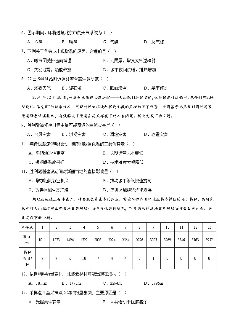 2025年高考押题预测卷：地理（云南卷01）（考试版）第3页
