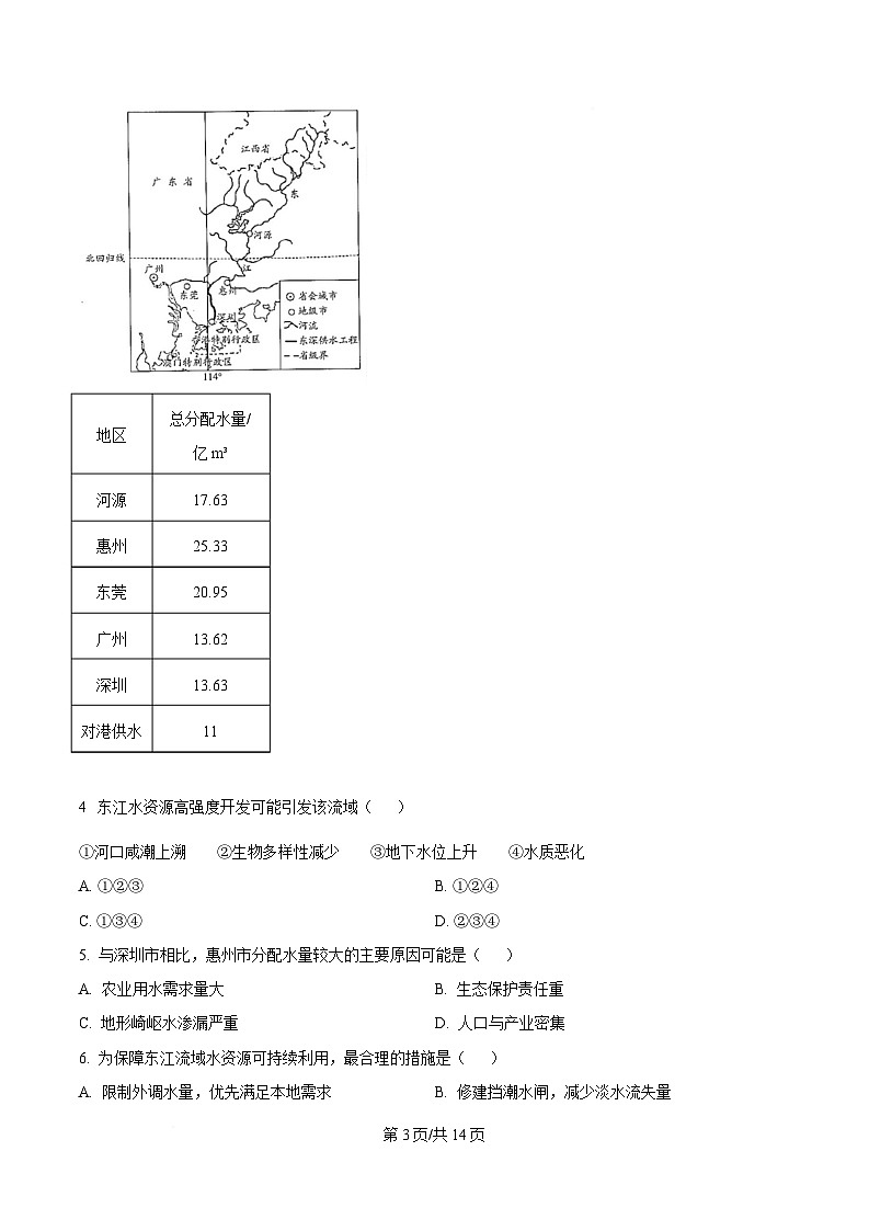 安徽卓越县中联盟＆皖豫名校联盟2024-2025学年高二下学期期中检测地理试题 Word版含解析第3页