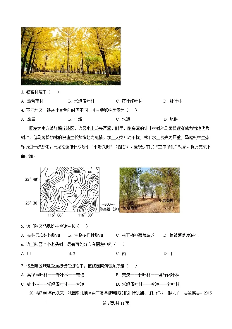 黑龙江省大庆第一中学2024-2025学年高一下学期第二阶段考试地理试卷（原卷版）第2页
