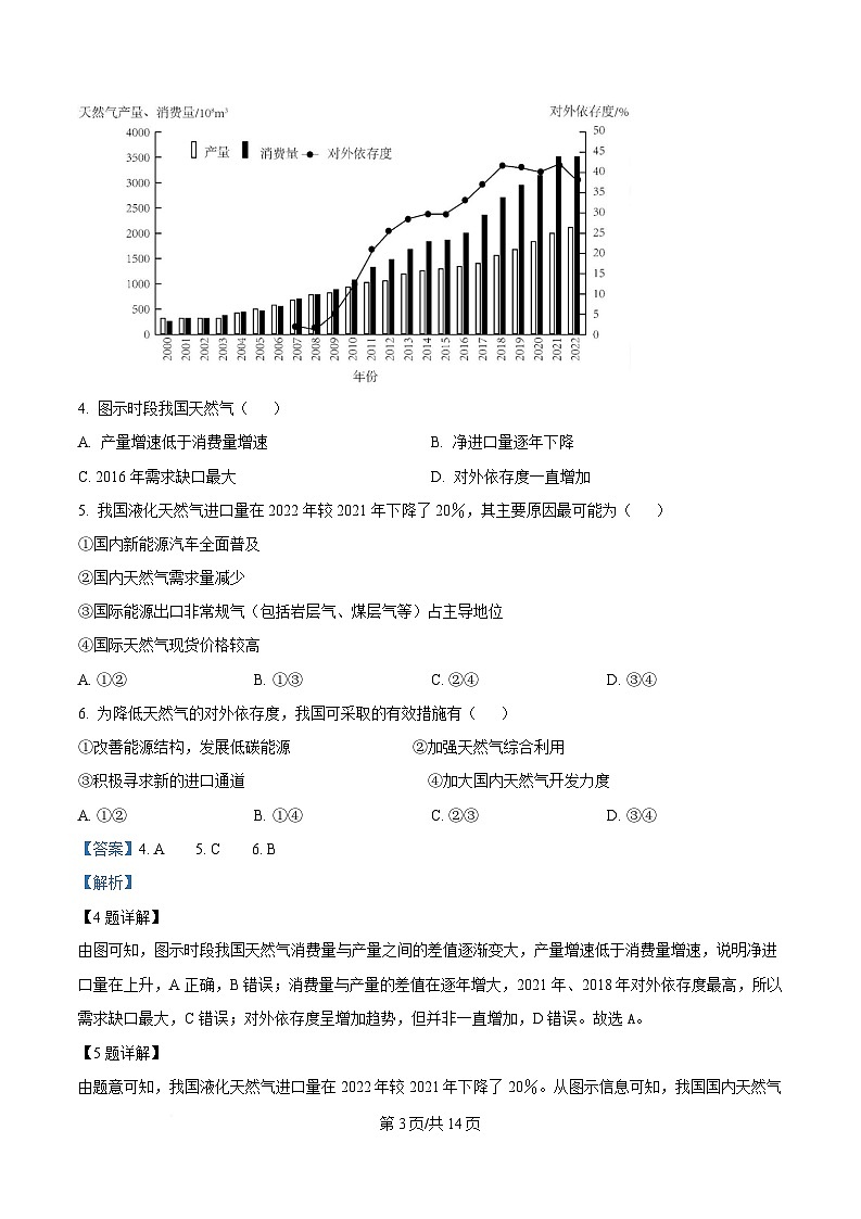 内蒙古巴彦淖尔市2023-2024学年高二下学期7月期末地理试题（Word版附解析）第3页