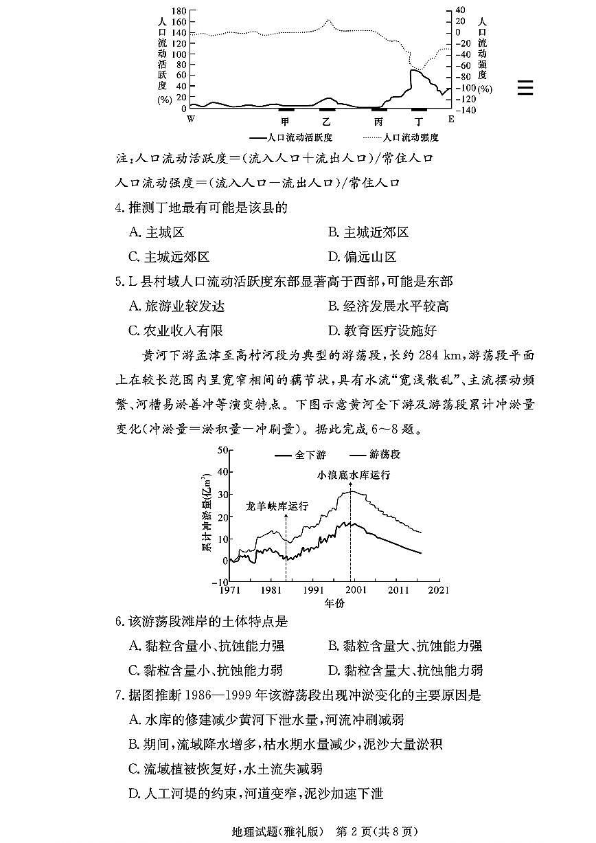 雅礼中学2025届高三月考试卷（二） 地理试卷（含答案）第2页